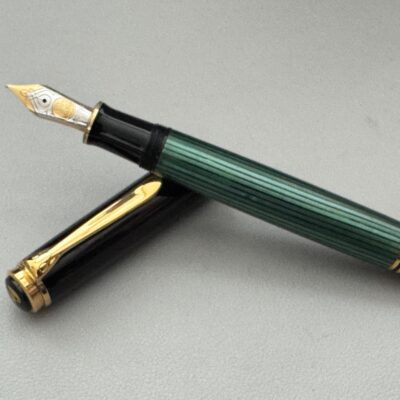 Early Pelikan M800  Green Black Fountain Pen | Fine Nib