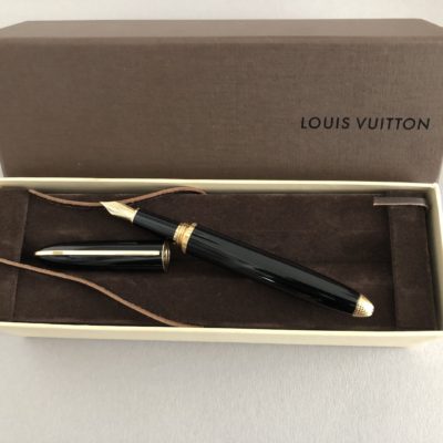 Louis Vuitton Doc Leather Rollerball Pen Black