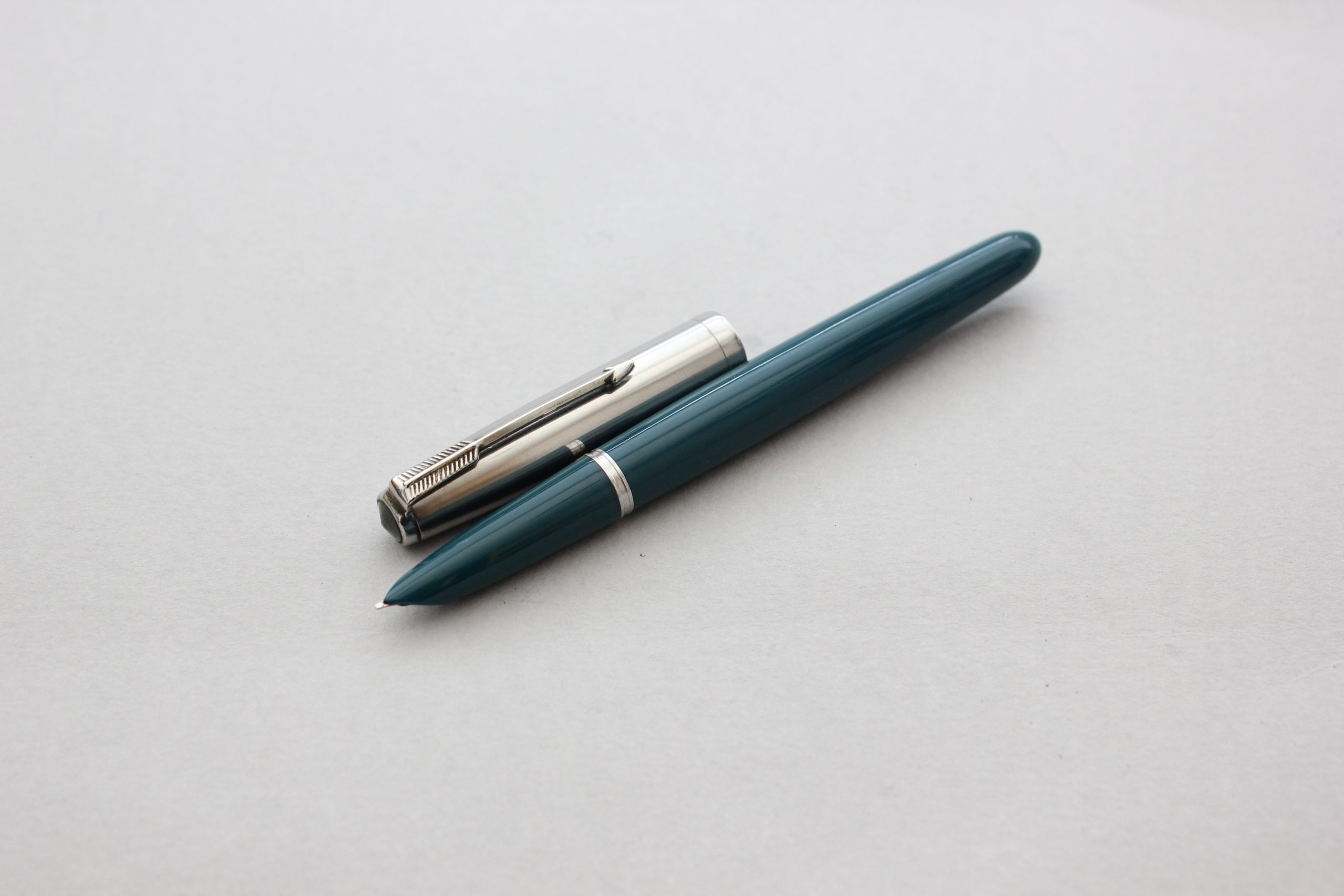 Parker 51 Teal Aerometric Fountain Pen Lustraloy Cap Fine Nib - Vintage and  Modern Pens