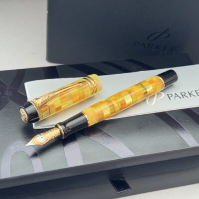 Parker Duofold Centennial Check Citrine Fountain Pen |  Medium Nib