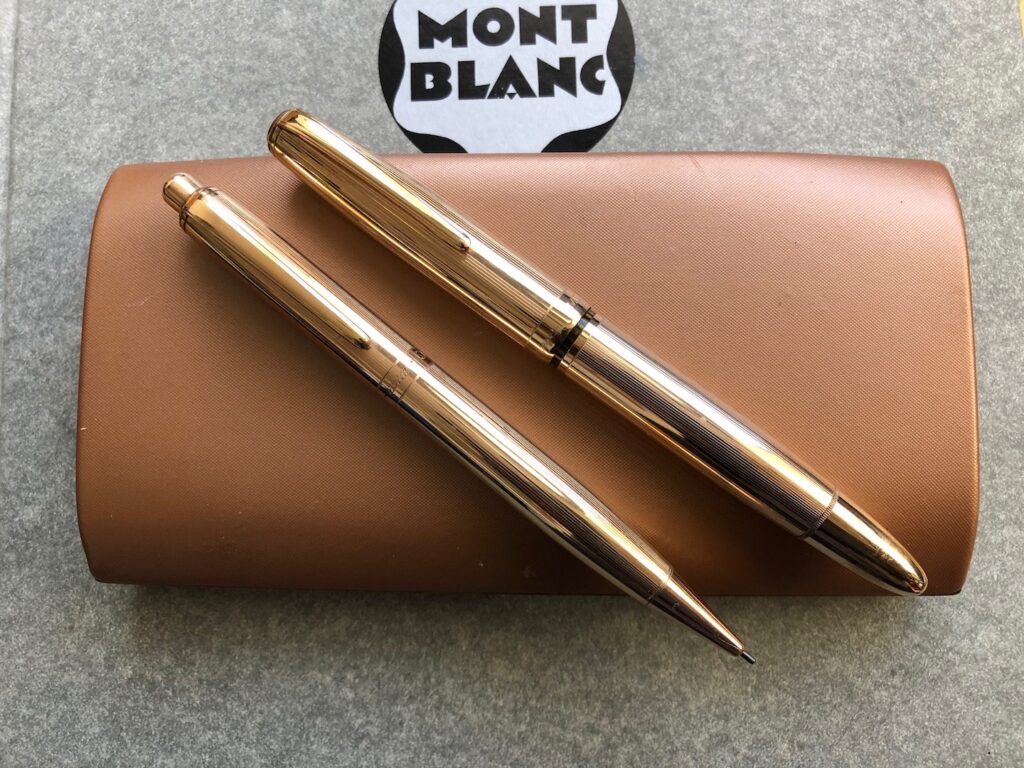 Montblanc 744 Gold Filled Piston Filler Fountain Pen And Pencil Set ...