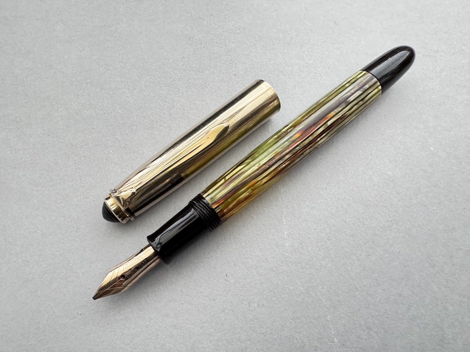 thumbnail image 2 of Wing Sung 628 Fountain Pen | Black Torpedo With Gold Clip | Fine Nib | Resin Body 2 of 4