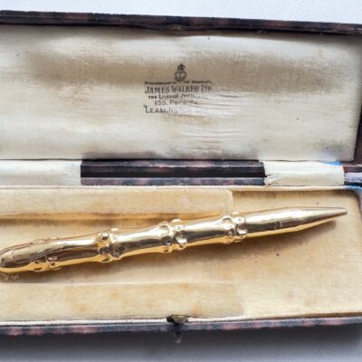 Vintage 14CT Yellow Gold Bamboo  Inspired Design Ballpoint Pen