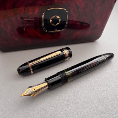 1950s Montblanc 149 Silver Rings Telescopic Piston Filler Celluloid  Fountain Pen | Broad Nib