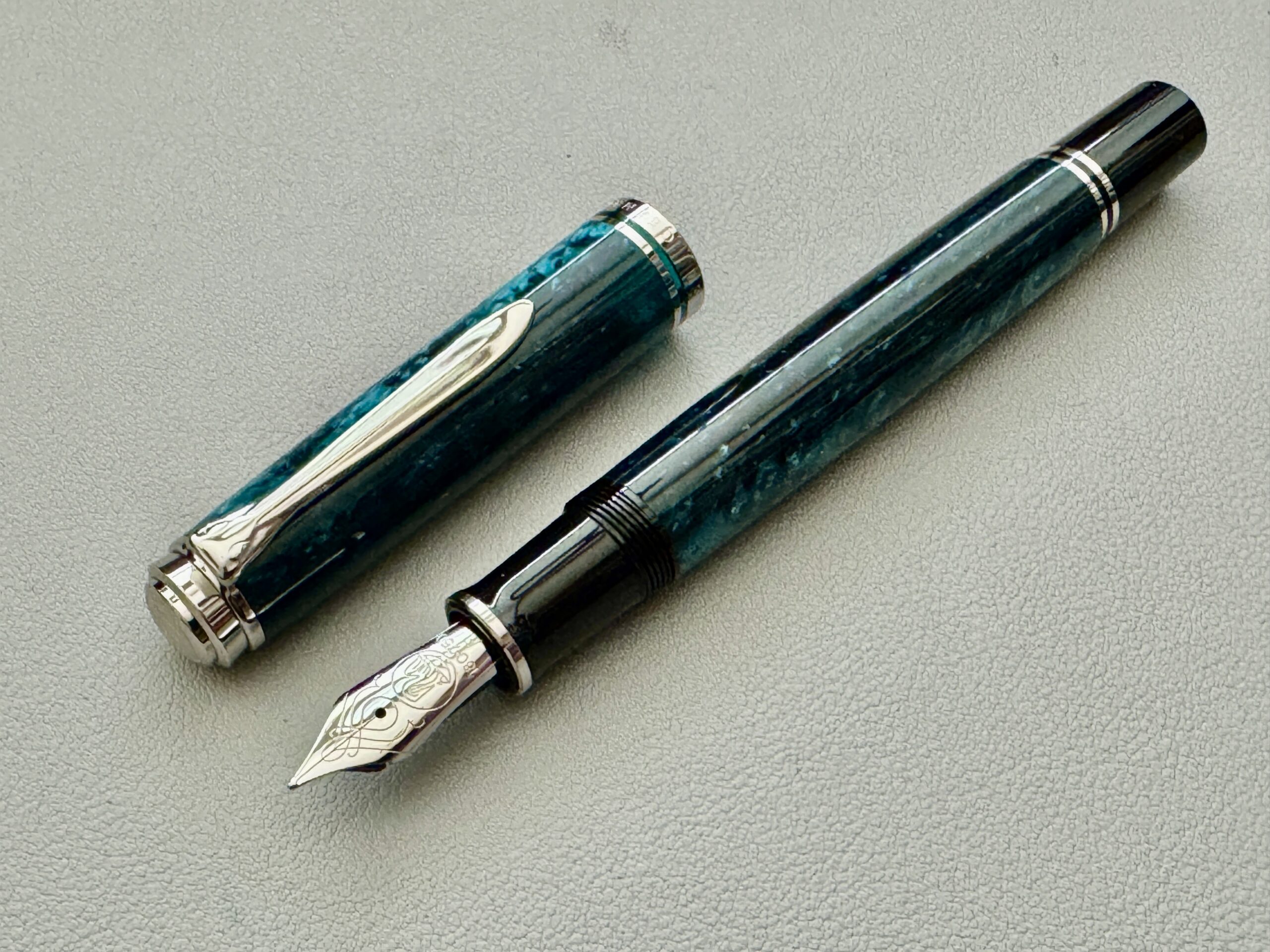 New Pelikan 805 Ocean Swirl Fountain Pen | Fine Nib - Vintage and