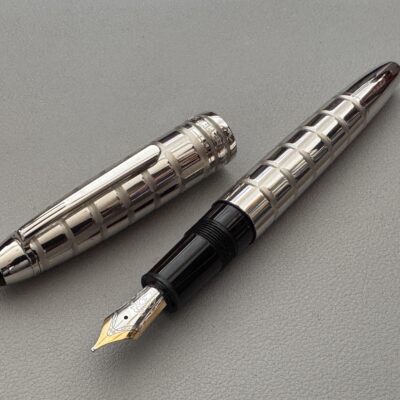 Montblanc Solitaire 146 LeGrand Faceted Platinum Plated Fountain Pen | Medium Nb