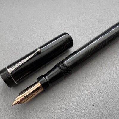 Parker Lucky Curve "Black Giant" Fountain Pen Black Hard Rubber | Fine Nib